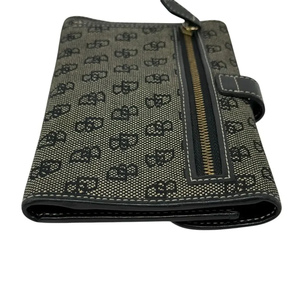 Vintage Dooney & Bourke Black DB Monogram Logo Lock Wallet‎ Organizer Clutch